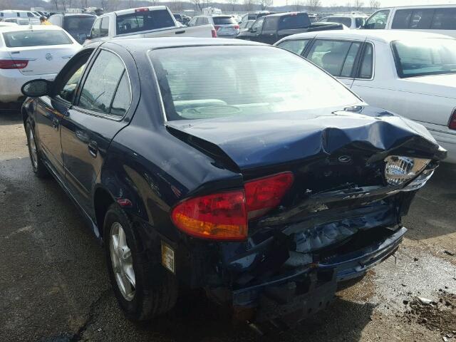 1G3NL52E11C156065 - 2001 OLDSMOBILE ALERO GL BLUE photo 3