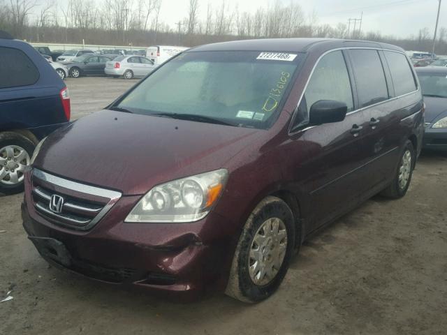 5FNRL38227B085652 - 2007 HONDA ODYSSEY LX PURPLE photo 2