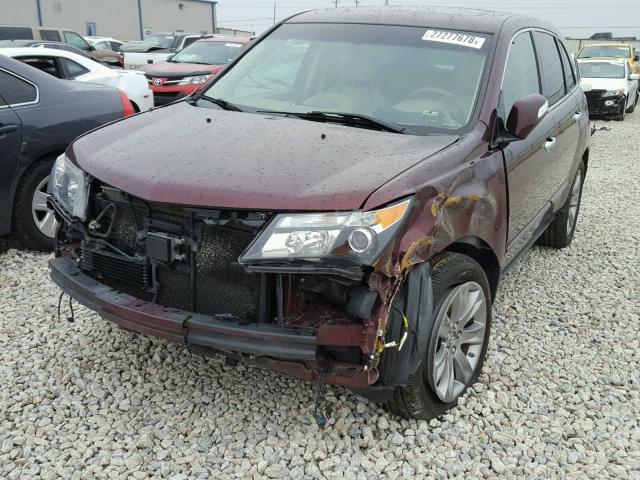 2HNYD2H86CH542226 - 2012 ACURA MDX ADVANC BURGUNDY photo 2