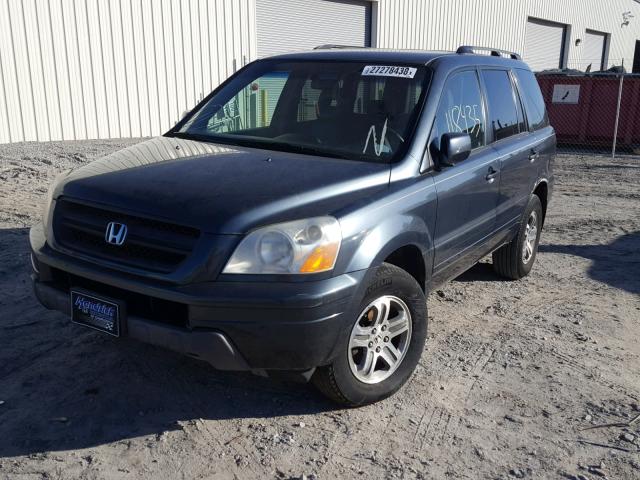 5FNYF184X4B009780 - 2004 HONDA PILOT EX BLUE photo 2