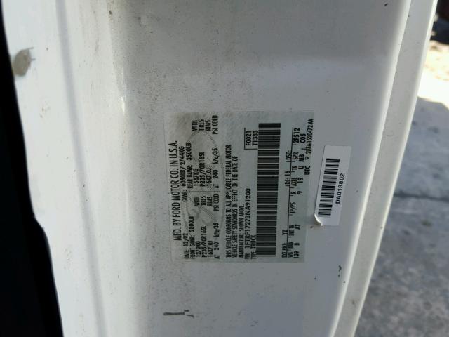 1FTRF17273NA91200 - 2003 FORD F150 WHITE photo 10