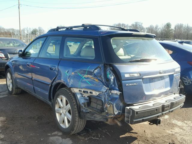 4S4BP62C377336348 - 2007 SUBARU LEGACY OUT BLUE photo 3