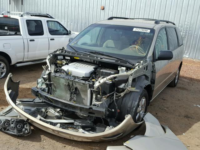 5TDZK23C98S120553 - 2008 TOYOTA SIENNA CE GOLD photo 2