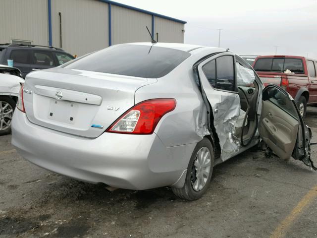 3N1CN7AP5CL894073 - 2012 NISSAN VERSA S SILVER photo 4