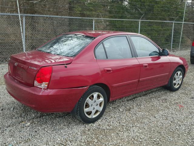 KMHDN46D46U274559 - 2006 HYUNDAI ELANTRA GL RED photo 4