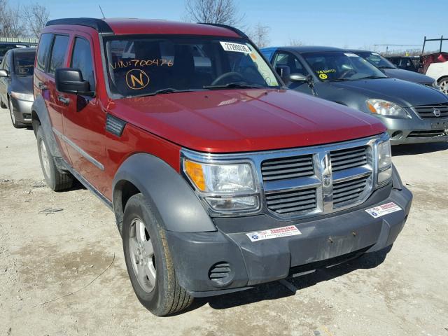 1D8GU28K17W700476 - 2007 DODGE NITRO SXT RED photo 1