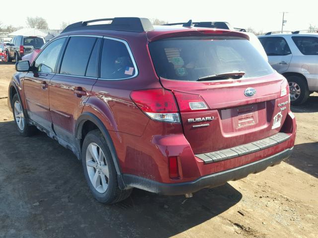 4S4BRDLC4E2227789 - 2014 SUBARU OUTBACK 3. MAROON photo 3