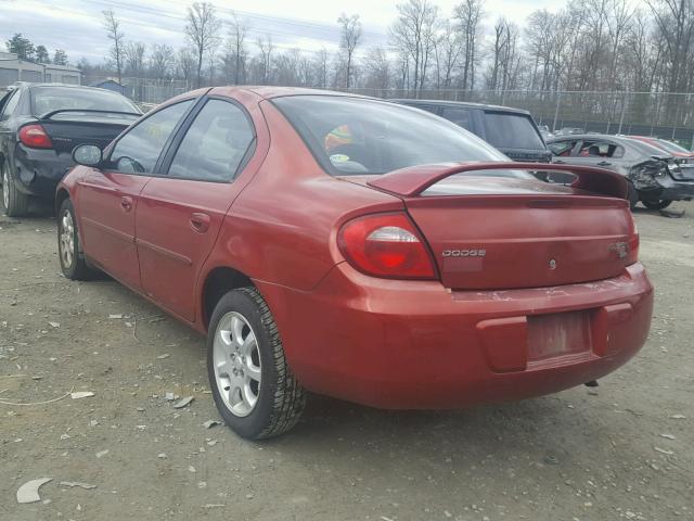 1B3ES56C33D129931 - 2003 DODGE NEON SXT RED photo 3