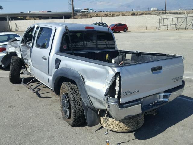 5TEJU62N78Z481655 - 2008 TOYOTA TACOMA DOU SILVER photo 3