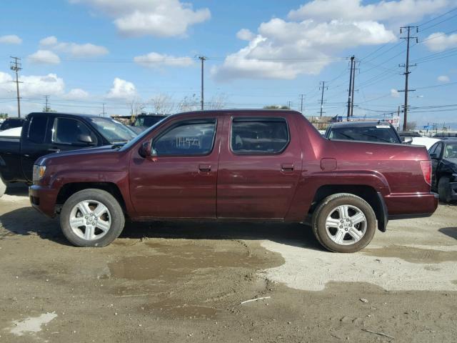 5FPYK16549B101828 - 2009 HONDA RIDGELINE BURGUNDY photo 9