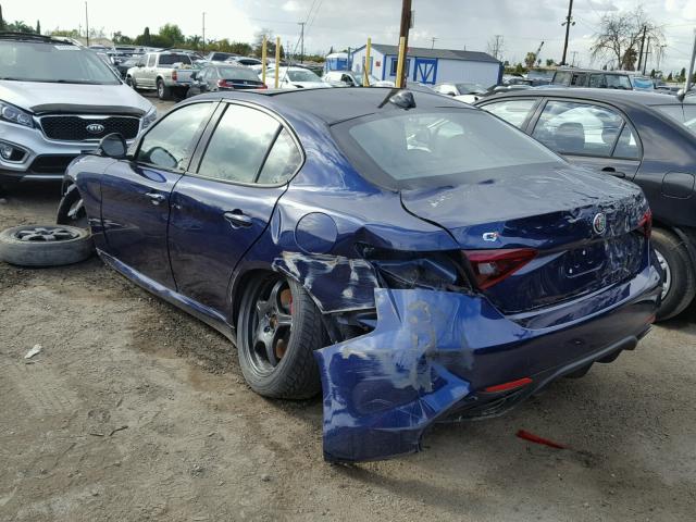ZARFAEDN0H7539866 - 2017 ALFA ROMEO GIULIA Q4 蓝色 照片 3