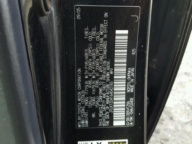 JTLKT324164042765 - 2006 TOYOTA SCION XB 黑色 照片 10