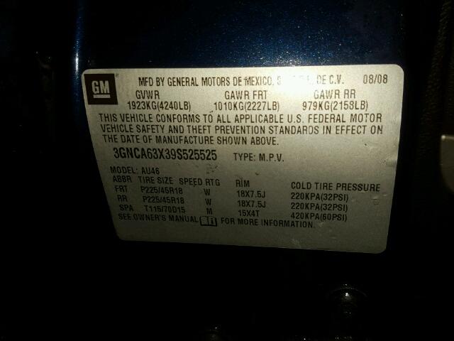 3GNCA63X39S525525 - 2009 CHEVROLET HHR SS 蓝色 照片 10