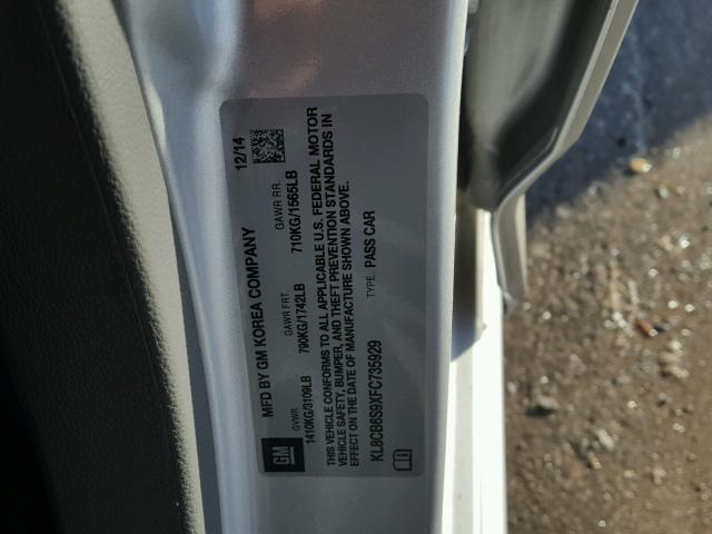 KL8CB6S9XFC735929 - 2015 CHEVROLET SPARK LS SILVER photo 10