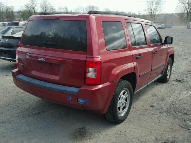 1J8FF28W77D392533 - 2007 JEEP PATRIOT SP RED photo 4