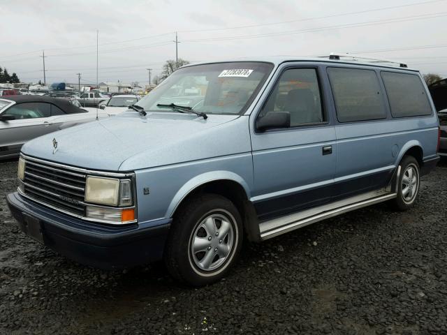 1P4FH54R1LX203320 - 1990 PLYMOUTH GRAND VOYA BLUE photo 2