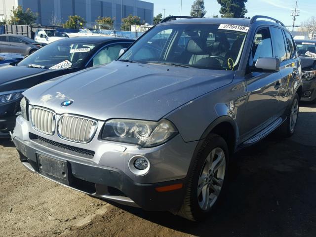 WBXPC93478WJ08619 - 2008 BMW X3 3.0SI SILVER photo 2