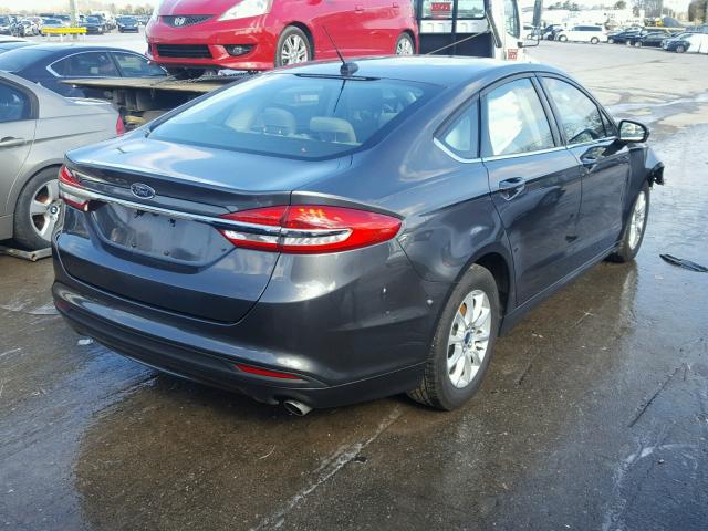 3FA6P0G74HR218985 - 2017 FORD FUSION S GRAY photo 4