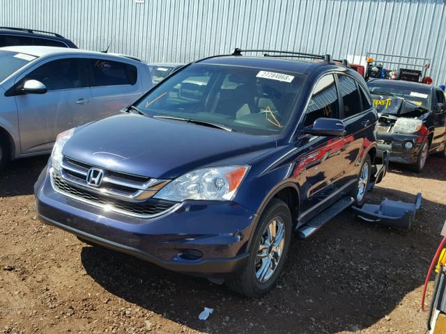 5J6RE3H79BL039547 - 2011 HONDA CR-V EXL BLUE photo 2