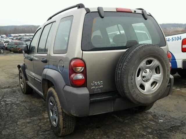 1J4GL48K67W662492 - 2007 JEEP LIBERTY SP TAN photo 3