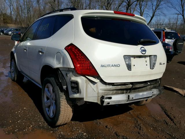 JN8AZ08W87W644778 - 2007 NISSAN MURANO SL WHITE photo 3