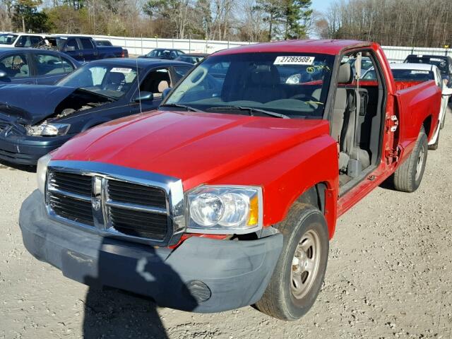 1D7HE42N65S290296 - 2005 DODGE DAKOTA SLT RED photo 2