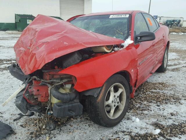 1G2NF52TX1M572636 - 2001 PONTIAC GRAND AM S წითელი ფოტო 2