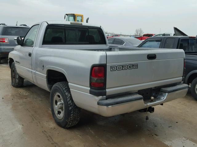 1B7HC16X61S139947 - 2001 DODGE RAM 1500 SILVER photo 3