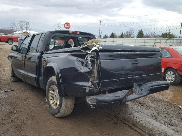 1D7HL38N43S170324 - 2003 DODGE DAKOTA QUA BLACK photo 3