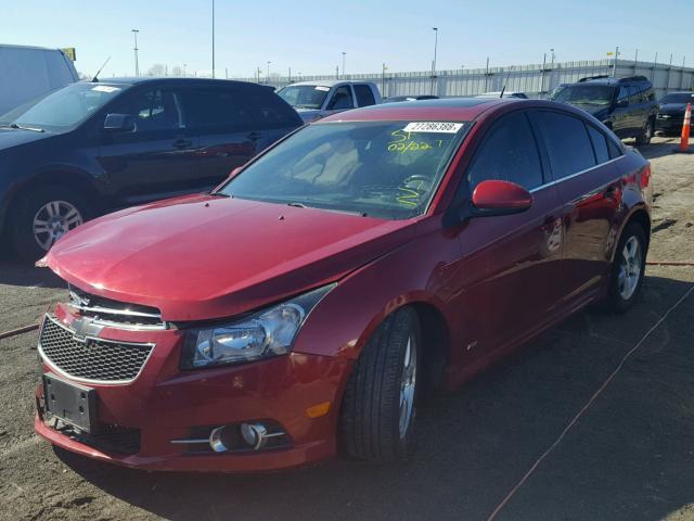 1G1PL5SC8C7352628 - 2012 CHEVROLET CRUZE LT RED photo 2