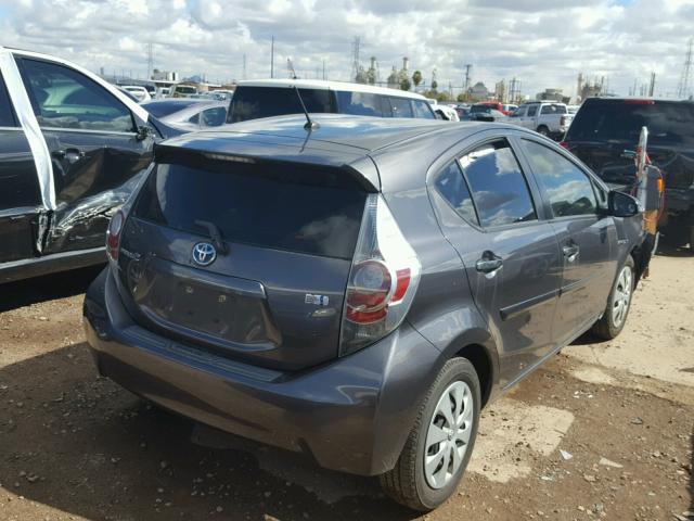 JTDKDTB31C1022836 - 2012 TOYOTA PRIUS C CHARCOAL photo 4