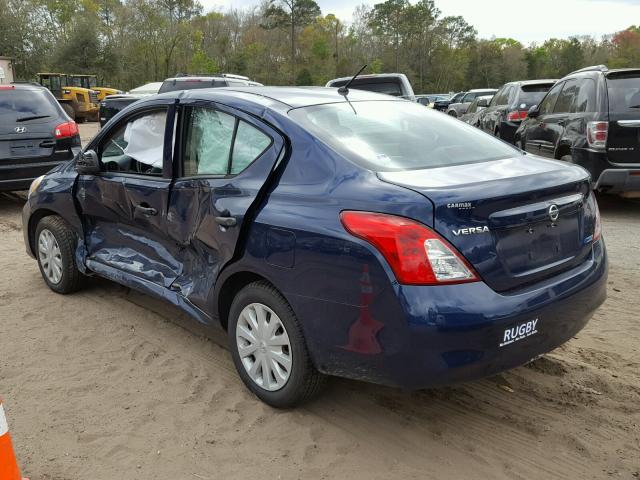 3N1CN7AP4DL865486 - 2013 NISSAN VERSA S BLUE photo 3