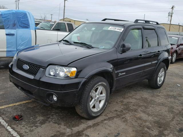 1FMCU49H67KA15551 - 2007 FORD ESCAPE HEV BLACK photo 2