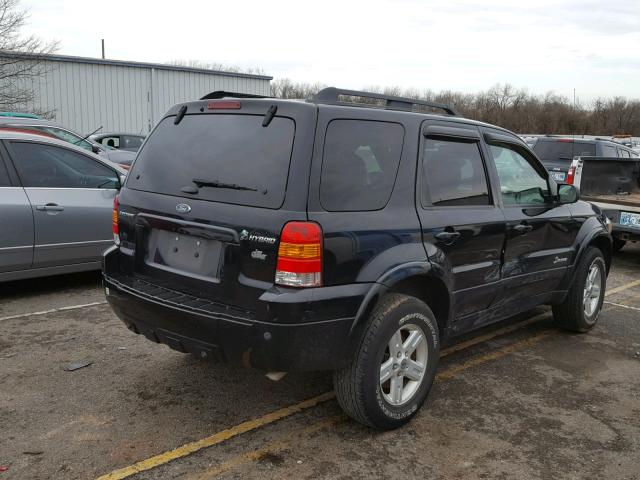 1FMCU49H67KA15551 - 2007 FORD ESCAPE HEV BLACK photo 4