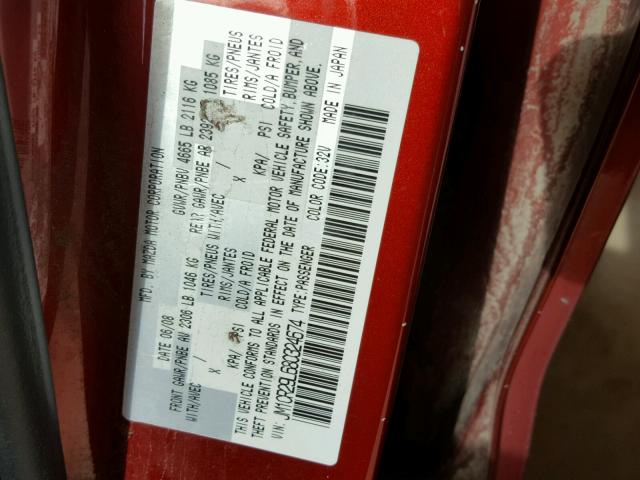 JM1CR29L680324674 - 2008 MAZDA 5 RED photo 10