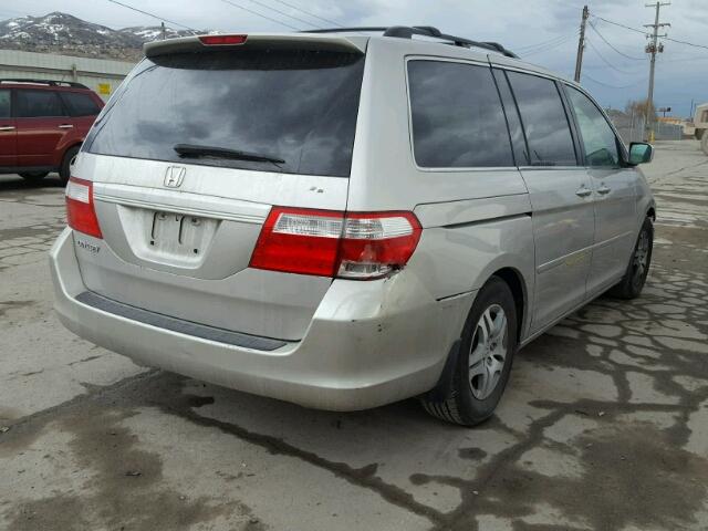 5FNRL38607B400550 - 2007 HONDA ODYSSEY EX SILVER photo 4