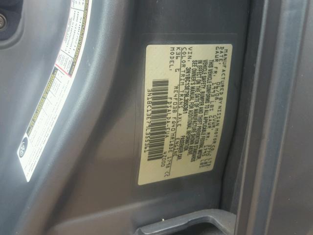 3N1BC13E79L355361 - 2009 NISSAN VERSA S GRAY photo 10