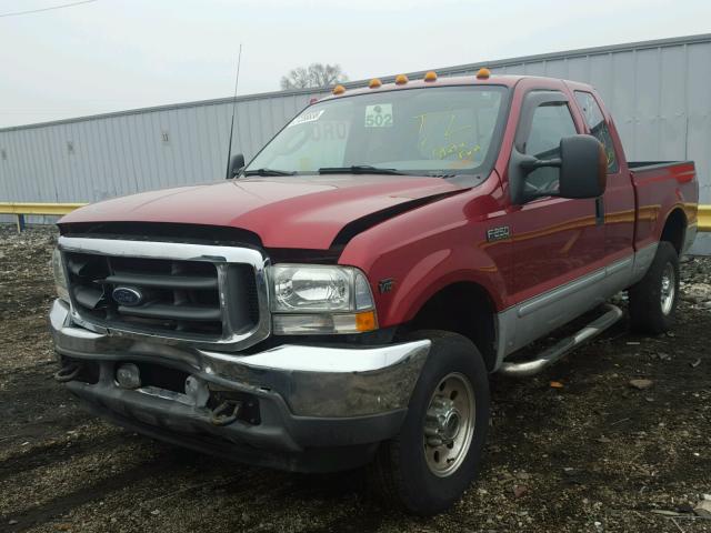 1FTNX21S33ED66216 - 2003 FORD F250 SUPER RED photo 2