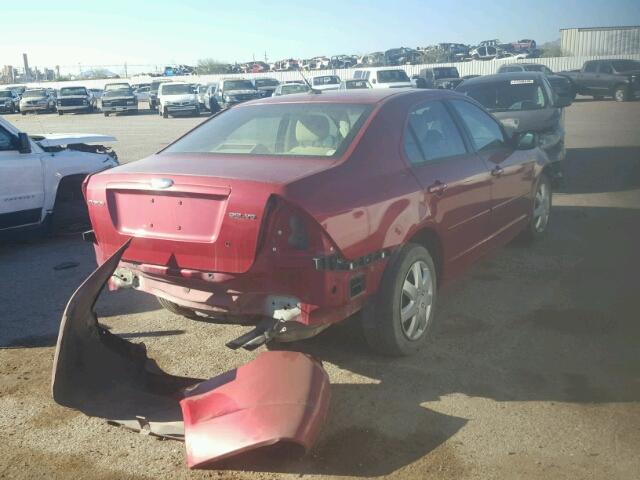 3FAHP06Z27R252997 - 2007 FORD FUSION S RED photo 4