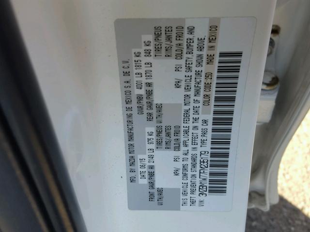 3MZBM1W77FM235179 - 2015 MAZDA 3 GRAND TO 白色 照片 10