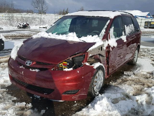 5TDZK23C39S240527 - 2009 TOYOTA SIENNA CE BURGUNDY photo 2