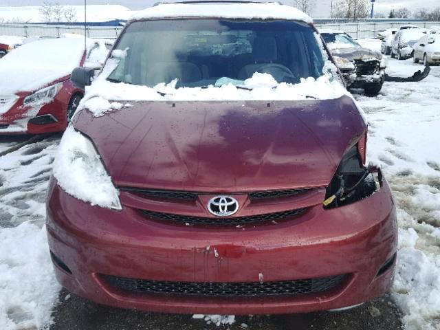 5TDZK23C39S240527 - 2009 TOYOTA SIENNA CE BURGUNDY photo 9