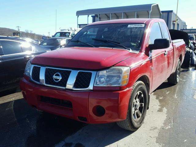 1N6BA06A05N576569 - 2005 NISSAN TITAN XE RED photo 2