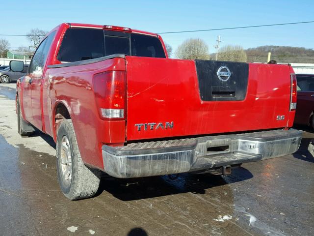 1N6BA06A05N576569 - 2005 NISSAN TITAN XE RED photo 3