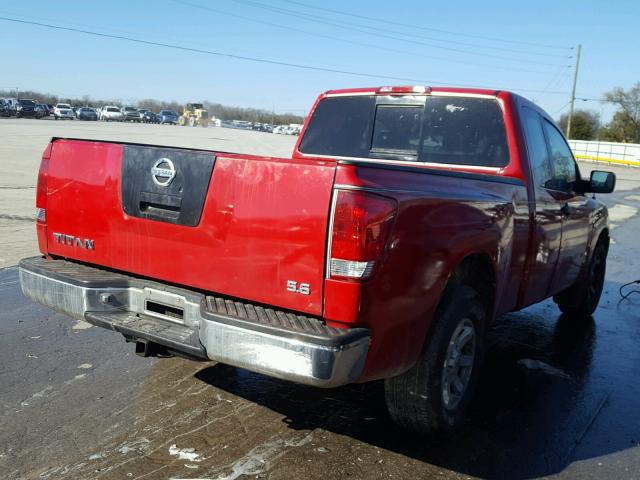 1N6BA06A05N576569 - 2005 NISSAN TITAN XE RED photo 4