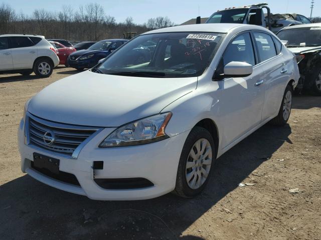 3N1AB7AP5EY255973 - 2014 NISSAN SENTRA S WHITE photo 2