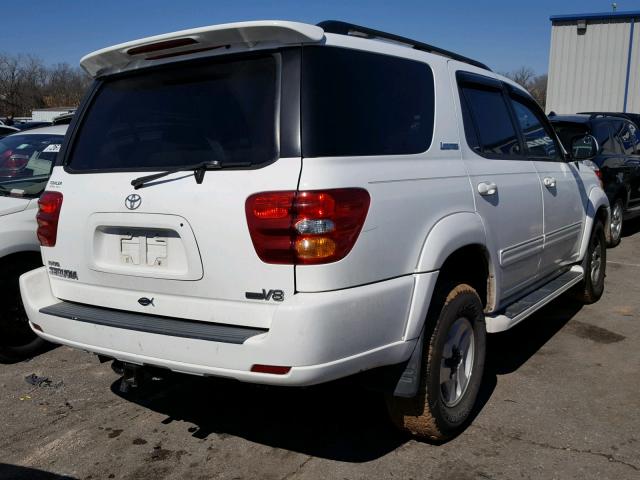 5TDZT38A82S093346 - 2002 TOYOTA SEQUOIA LI WHITE photo 4