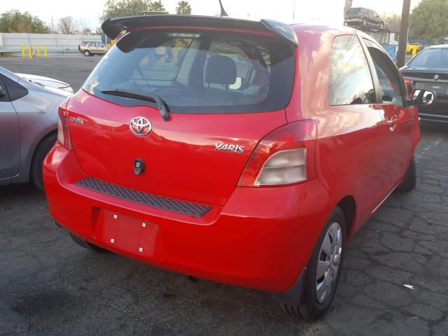 JTDJT923475118458 - 2007 TOYOTA YARIS RED photo 4