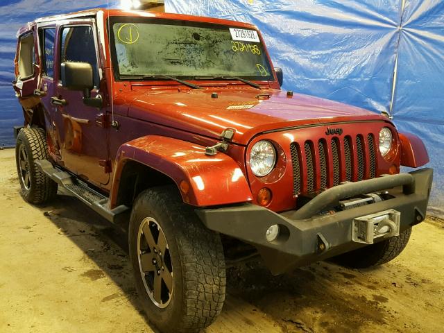 1C4BJWEG4CL255607 - 2012 JEEP WRANGLER U BURGUNDY photo 1