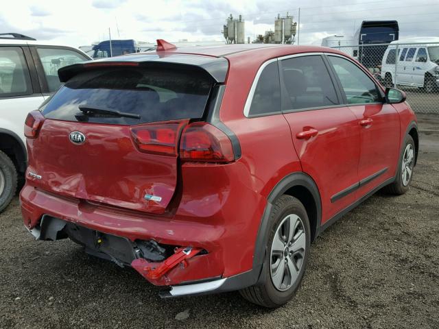 KNDCB3LC5H5101452 - 2017 KIA NIRO FE RED photo 4